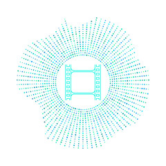 Poster - film in badge with blue dots