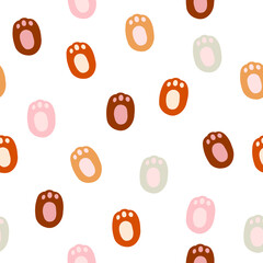 animal footprints seamless pattern on  the white background