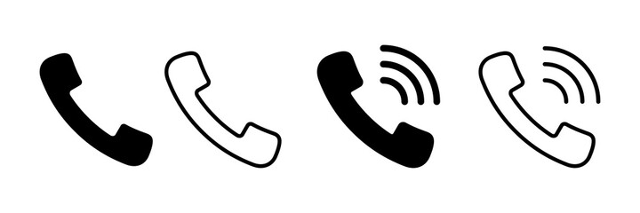 Poster - phone icon. vector isolated signs. phone call, handset elements with waves isolated on white backgro