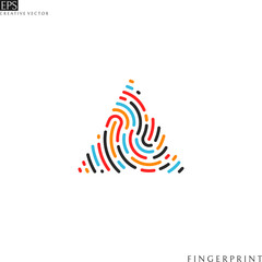 Poster - Colorful fingerprint. Logo. Isolated fingerprint on white background