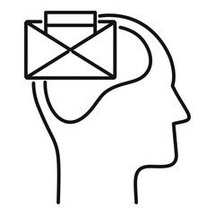 Poster - mail neuromarketing icon. outline mail neuromarketing vector icon for web design isolated on white b