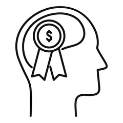 Poster - Finance emblem neuromarketing icon. Outline finance emblem neuromarketing vector icon for web design isolated on white background
