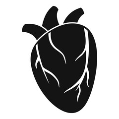 Sticker - Cardiac human heart icon. Simple illustration of cardiac human heart vector icon for web design isolated on white background