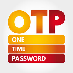 Poster - otp - one time password acronym, technology concept background
