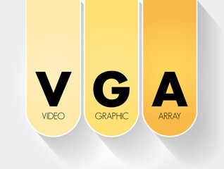 Aufkleber - VGA - Video Graphic Array acronym, technology concept background