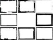 © miloje - Set of Grunge Black and White Frames . textured rectangles for image