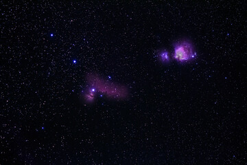 Wall Mural - 4 colorful nebulae in deep space