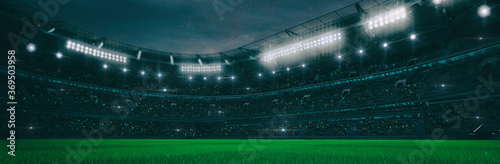 Cuadros en Lienzo Sport stadium at night as wide backdrop