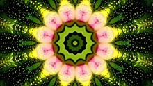 Hypnotic Caleidoscope Abstract Pattern Motion Background - Yellow Green Pattern