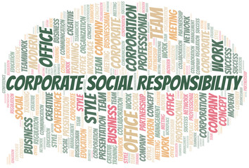 Corporate Social Responsibility vector word cloud, made with text only.