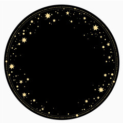 Sticker - round end frame with gold star ornament