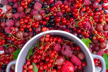 Wall Mural - mixed berries in a bowl