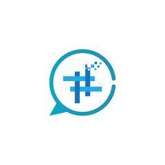 Wall Mural - Hashtag symbol creative design template