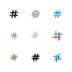 Wall Mural - Hashtag symbol creative design template