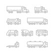 © motorama - Set line icons of trucks