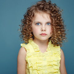 Portrait of a beautiful girl child. High quality photo.