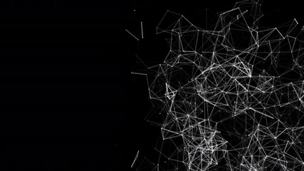 Wall Mural - black network background tech video