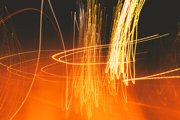 Wall Mural - Long exposure street light streaks as abstract background