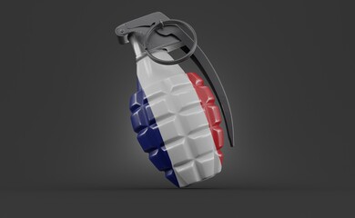 Sticker - Hand grenade with france flag