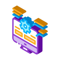 Poster - web site technician characteristics icon vector. isometric web site technician characteristics sign. color isolated symbol illustration