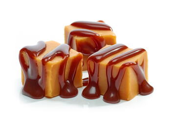 Wall Mural - caramel candies with chocolate sauce