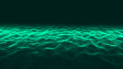 Fototapete - Musical abstract sound wave on blue background. Digital equalizer for music. Music background equalizer concept. Sound wave. Dynamic vibration wallpaper