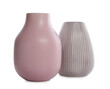 Stylish empty ceramic vases isolated on white