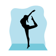 Sticker - athletic woman practicing dance sport silhouette