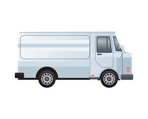 Poster - white van vehicle transport isolated icon