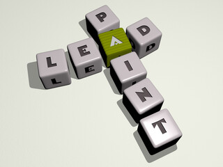 Poster - lead paint combined by dice letters and color crossing for the related meanings of the concept. illu