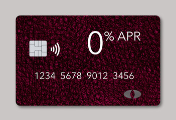 Wall Mural - Here is generic red and black credit card that offers a zero annual percentage rate.