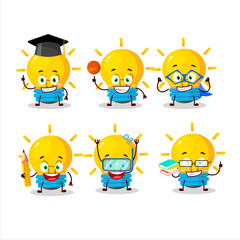 Canvas Print - School student of lamp ideas cartoon character with various expressions