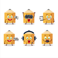 Sticker - Pencil cartoon character are playing games with various cute emoticons