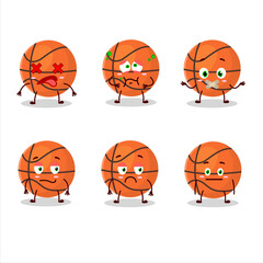 Poster - Basket ball cartoon character with nope expression