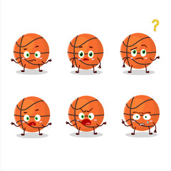 Sticker - Cartoon character of basket ball with what expression