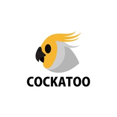 Wall Mural - cute cockatoo flat logo vector icon illustration