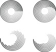© miloje - Lines in Circle Form . Spiral Vector Illustration .Technology round. Wave Logo . Design element . Abstract Geometric shape .