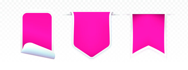 Poster - Collection of Realistic Pink Sale Badges . Isolated Vector Illustration eps 10 