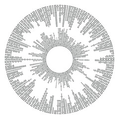 Fototapete - big data futuristic design . digital visualization . particles stream . binary background . technolo