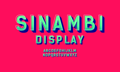 Aufkleber - modern colorful font and alphabet, display typography fonts a to z.