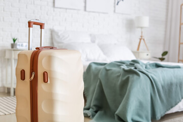 Poster - Packed suitcase at home. Travel concept