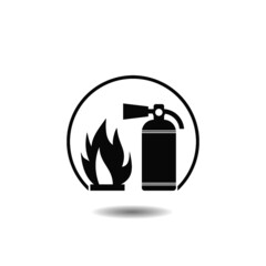 Sticker - Fire extinguisher icon with shadow