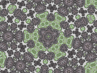 Canvas Print - Abstract kaleidoscope patterned background in green and grey colors