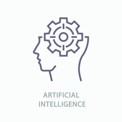 Aufkleber - artificial intelligence icon. black vector illustration.