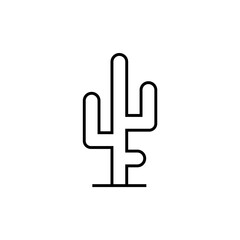 Canvas Print - Wild cactus vector linear icon.