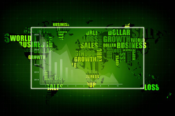 Poster - 2d rendering Stock market online business concept. business Graph 