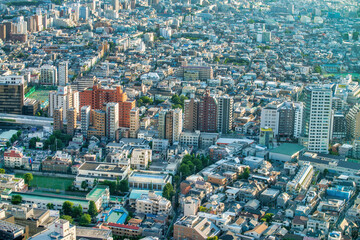 Sticker - TOKYO, JAPAN - MAY 20, 2016: Aerial view of modern skyscrapers of Shinjuku on a sunny spring day