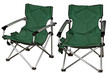 Green chair for camping. Armchair isolated on a white background. Garden tools close up. Sophisticated reader in different angles.