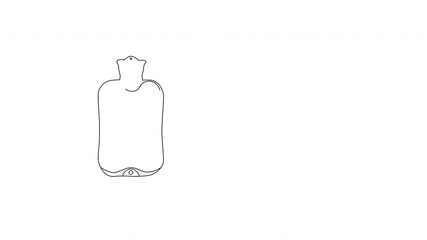 Wall Mural - Self drawing animation of rubber plastic warmer. Copy space. White background..