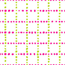 Seamless Cell Pattern With Dotted Lines. Mesh Abstract Vector Illustration